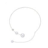 Collier clavicule pour femme avec fausse perle