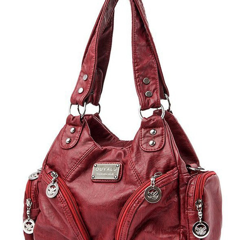 Sac à main messenger en cuir souple vintage