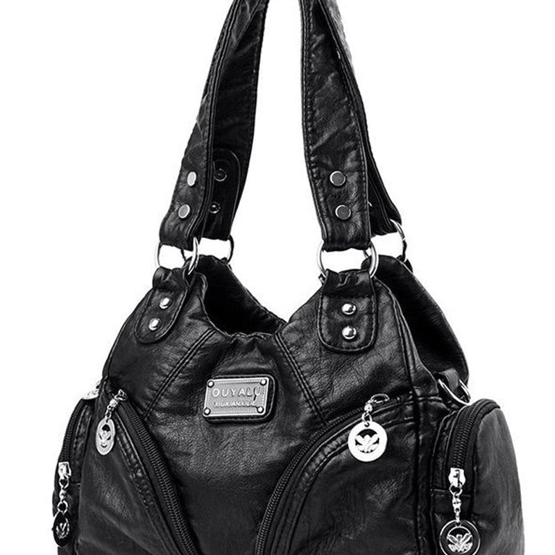 Sac à main messenger en cuir souple vintage