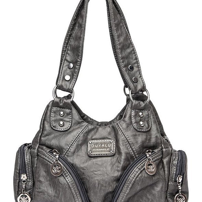 Sac à main messenger en cuir souple vintage