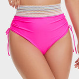 Bikini taille haute gainante à motif colorblock – maintien, confort et style tendance