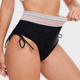 Bikini taille haute gainante à motif colorblock – maintien, confort et style tendance