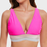 Bikini taille haute gainante à motif colorblock – maintien, confort et style tendance